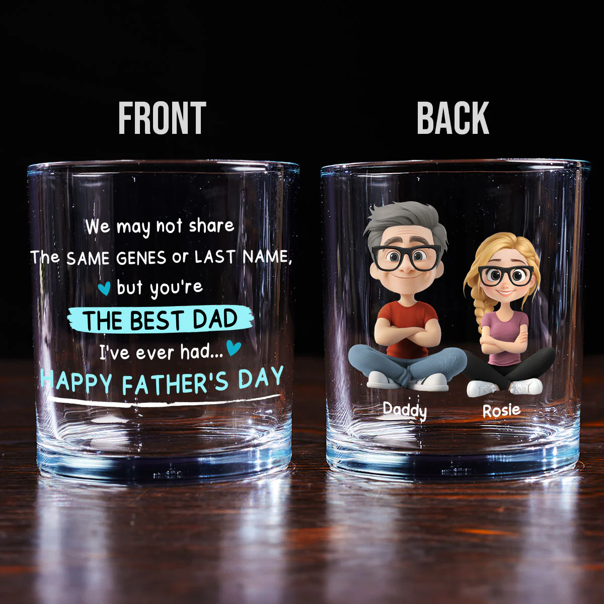 Best Dad Ever - Personalized Custom Whiskey Glass - Image 2