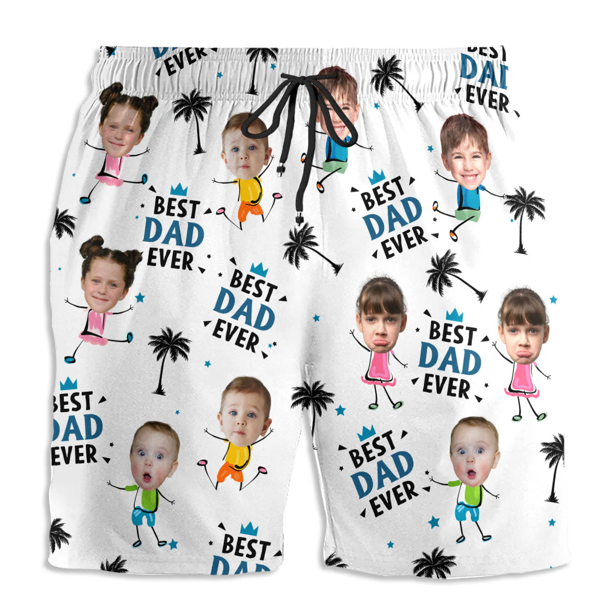 Best Dad Ever Summer Vibe - Personalized Custom Beach Shorts - Image 4