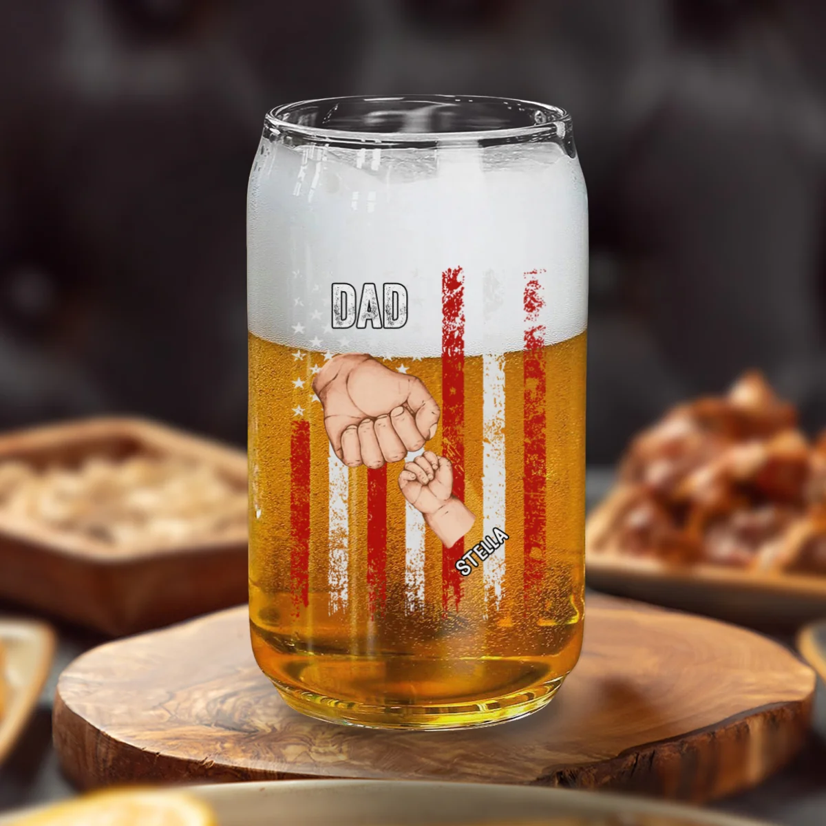 Best Dad Ever Version 2 - Personalized Custom Beer Can Glass - Image 7