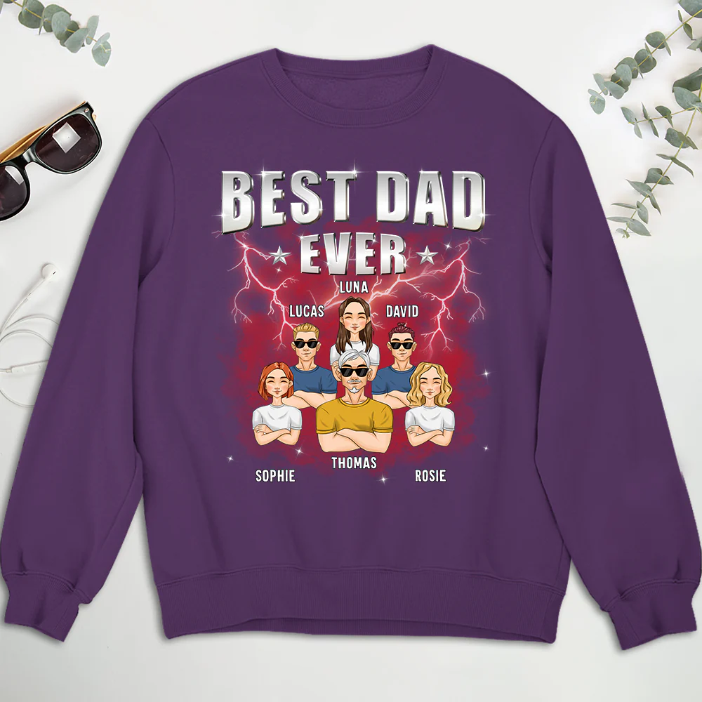 Best Dad Ever Version 2 - Personalized Custom Shirt - Image 3