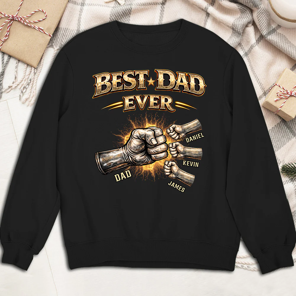 Best Dad Hand Bump - Personalized Custom Shirt - Image 4