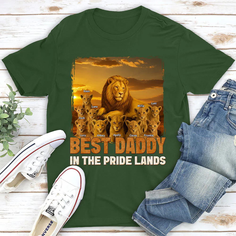 Best Dad In The Pride Lands - Personalized Custom Shirt - Image 3