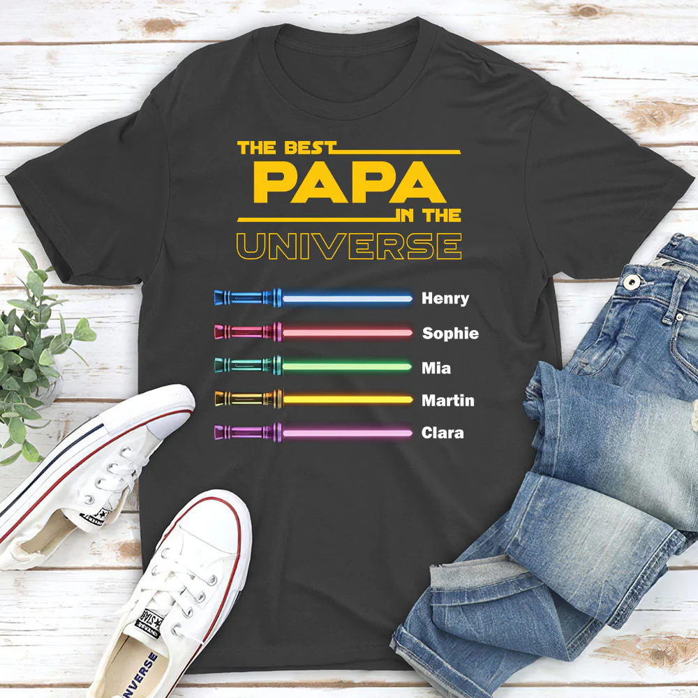 Best Dad In The Universe - Personalized Custom Shirt - Image 4