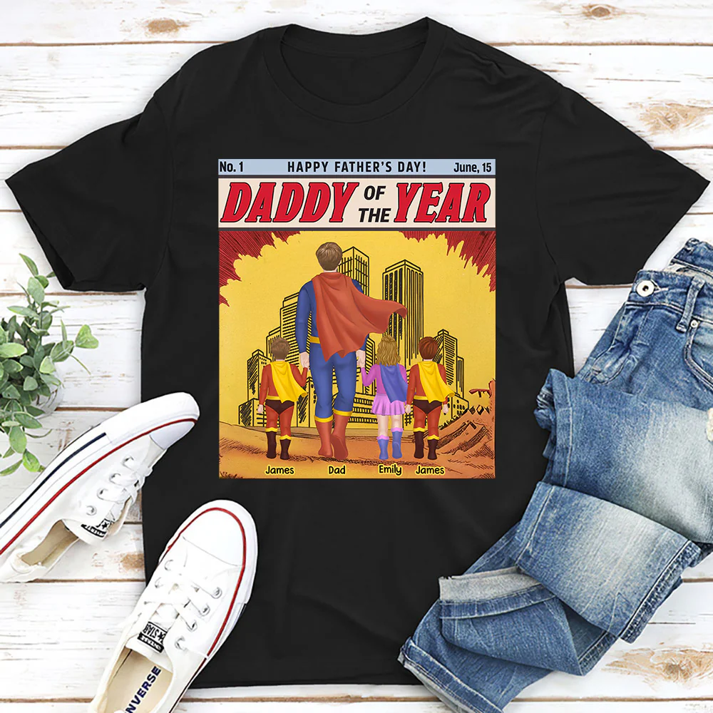  Best Dad In The Universe- Personalized Custom Shirt - Image 2