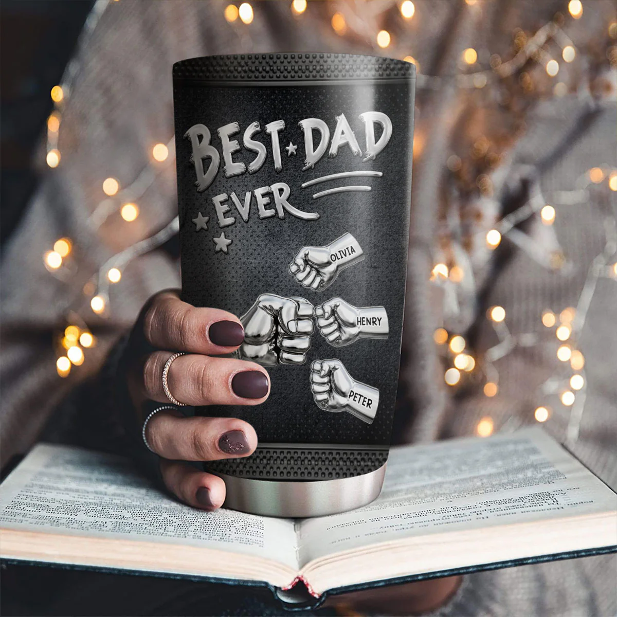 Best Dad New Style - Personalized Custom 3D Inflated Effect Tumbler - Image 2