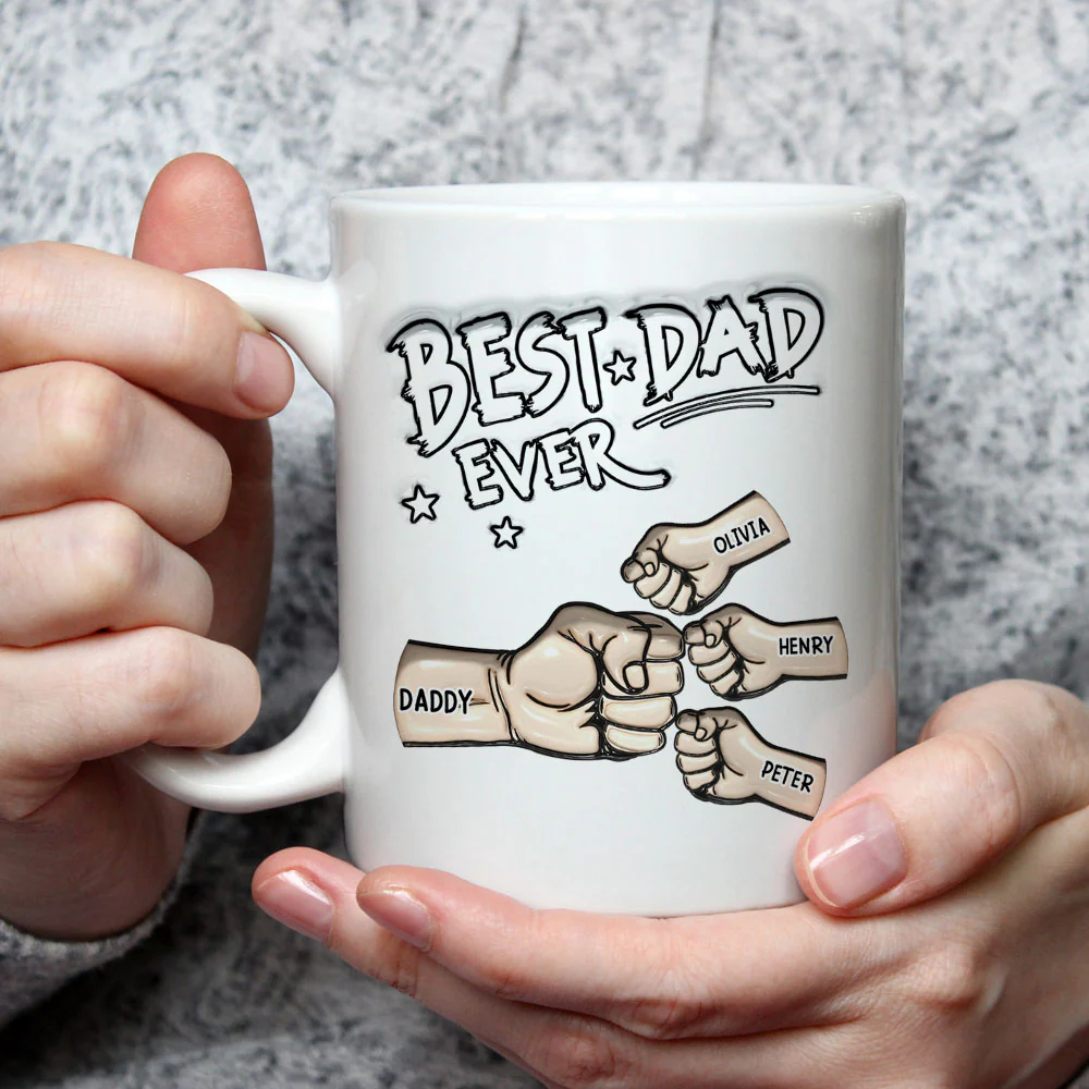 Best Dad - Personalized Custom 3D Inflated Effect Mug - Image 3