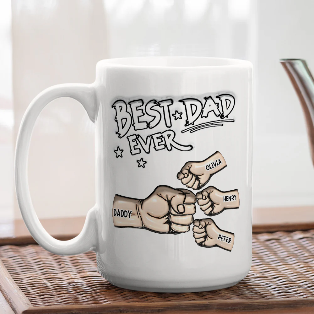 Best Dad - Personalized Custom 3D Inflated Effect Mug - Image 4