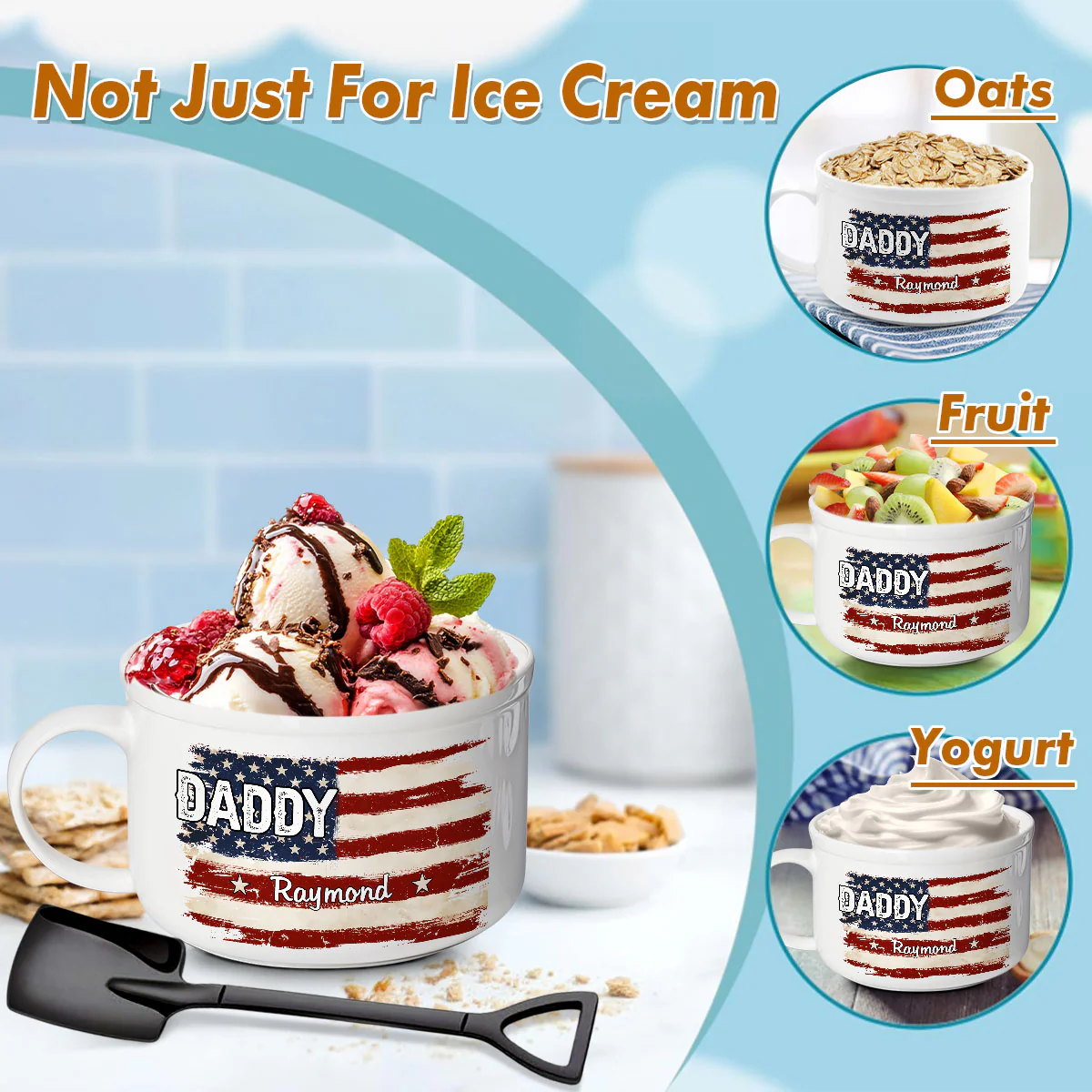 Best Dad - Personalized Custom Ceramic Bowl - Image 6