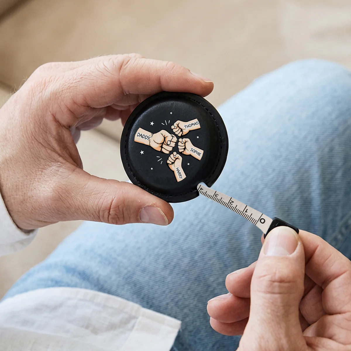 Best Dad - Personalized Custom Leather Tape Measure - Image 2