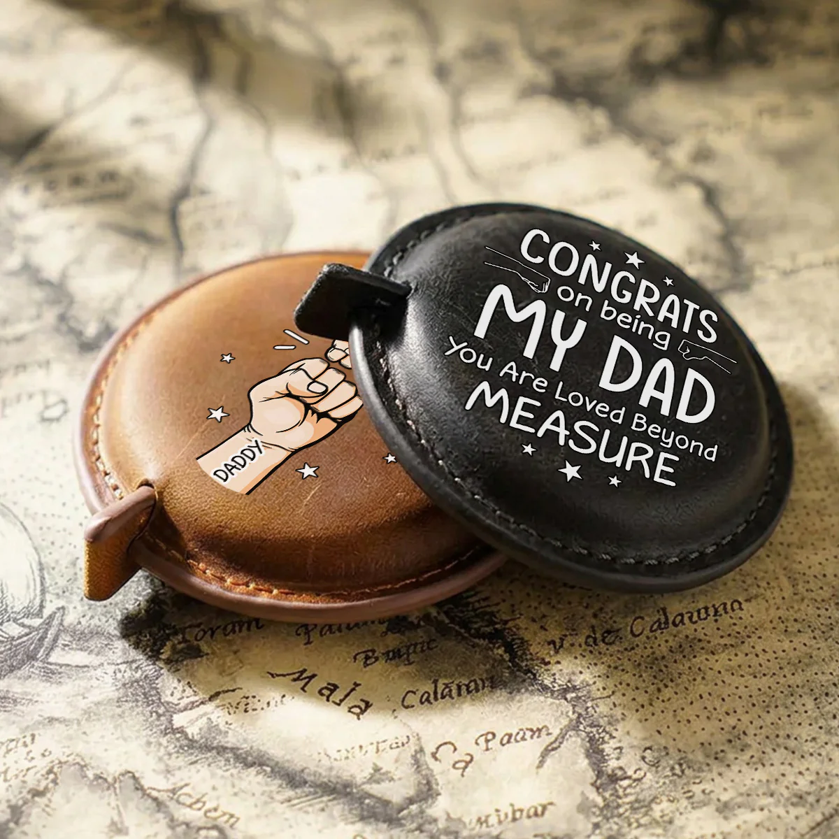 Best Dad - Personalized Custom Leather Tape Measure - Image 6