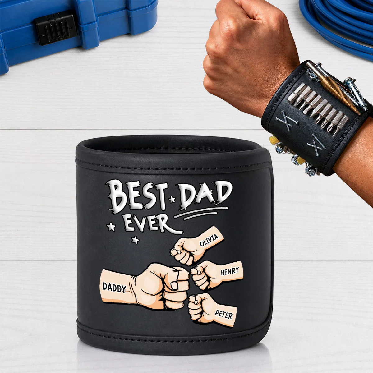 Best Dad - Personalized Custom Magnetic Tool Wristband