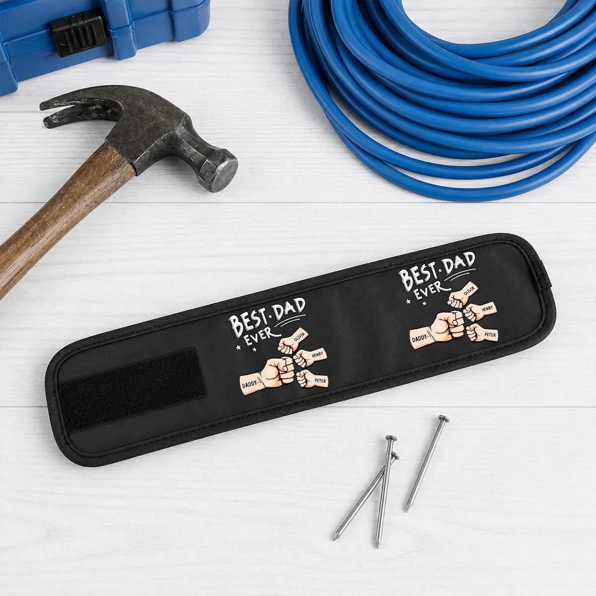 Best Dad - Personalized Custom Magnetic Tool Wristband - Image 4