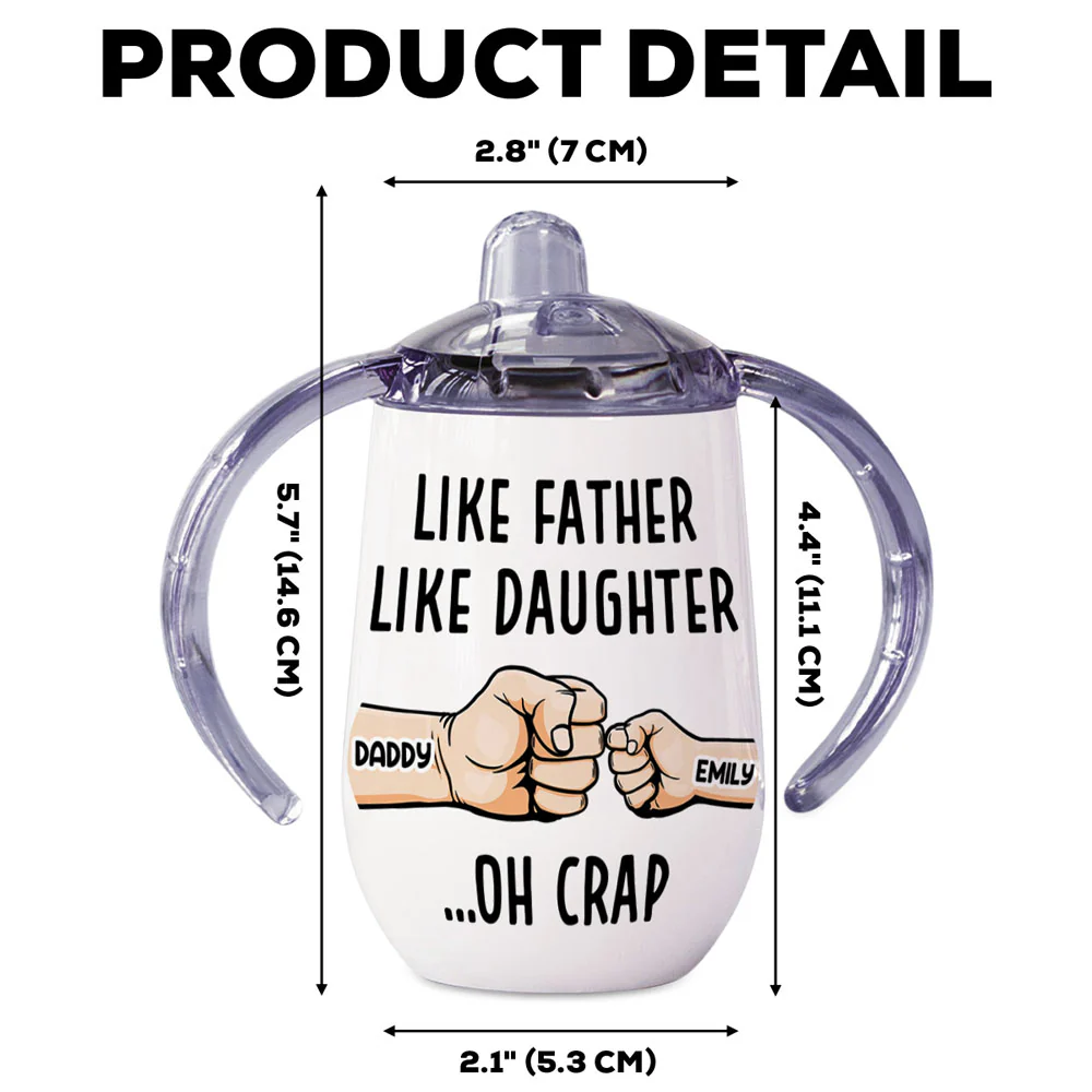 Best Dad - Personalized Custom Sippy Cup With Handles - Image 5