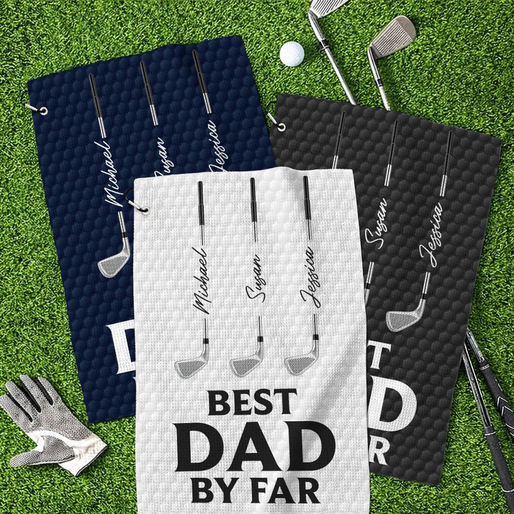 Best Daddy By Par - Personalized Custom Golf Towel - Image 2