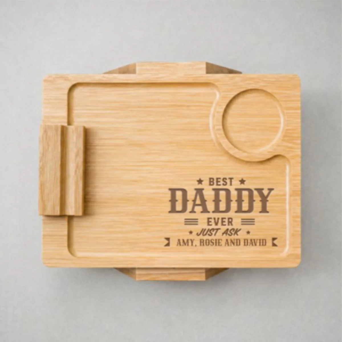 Best Daddy Ever - Personalized Custom Engraved Wooden Couch Arm Table - Image 8