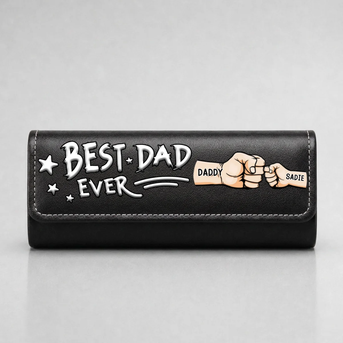 Best Daddy Ever - Personalized Custom Leather Eyeglass Case - Image 7