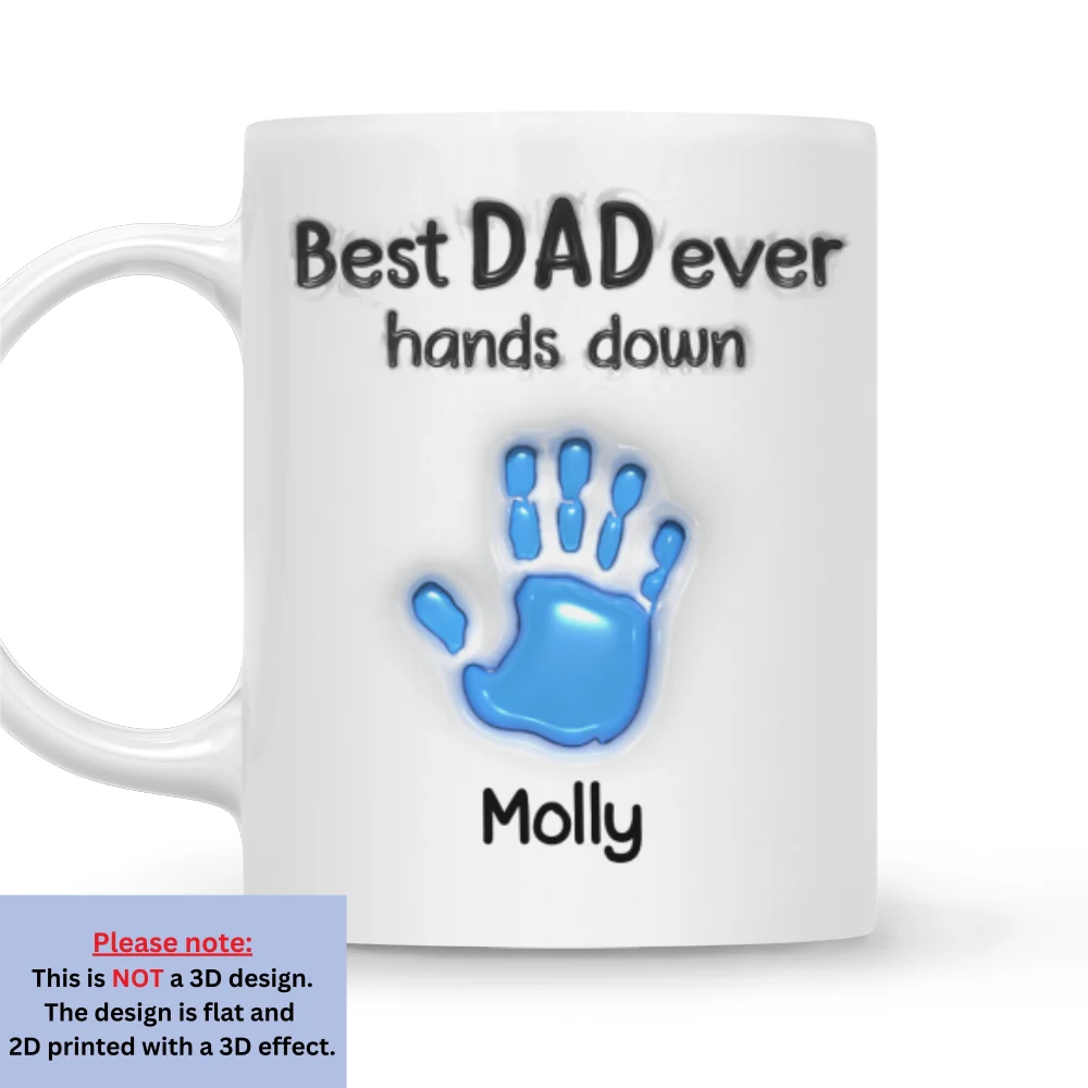 Best Daddy Hand Down - Personalized Custom 3D Inflated Effect Mug - Image 6