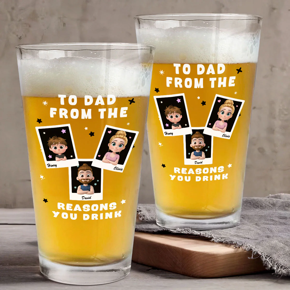 Best Daddy - Personalized Custom Beer Glass - Image 4
