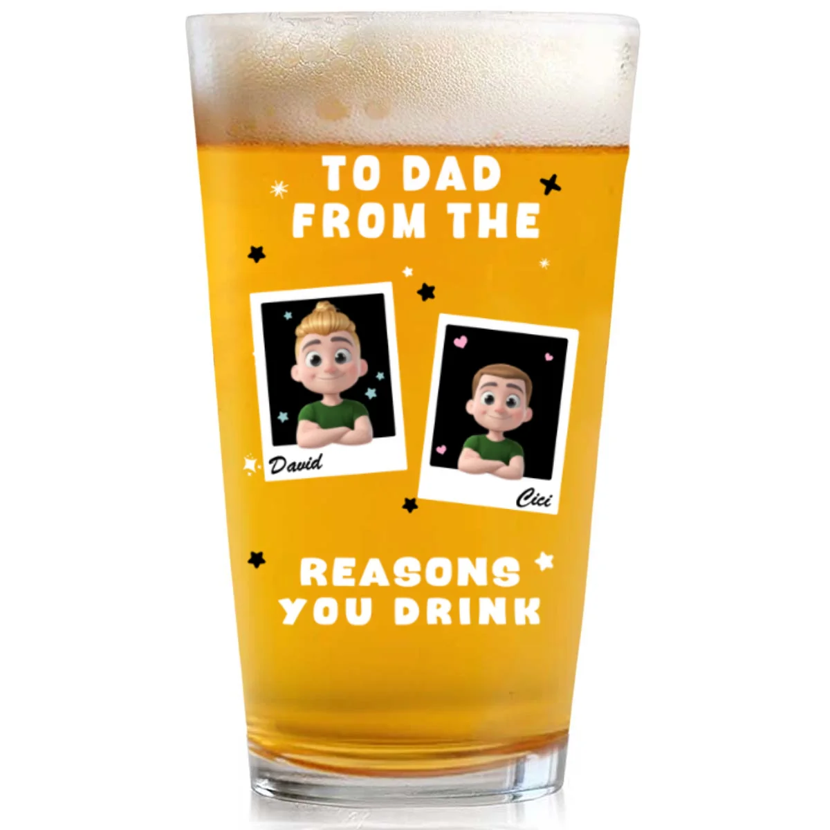 Best Daddy - Personalized Custom Beer Glass - Image 7
