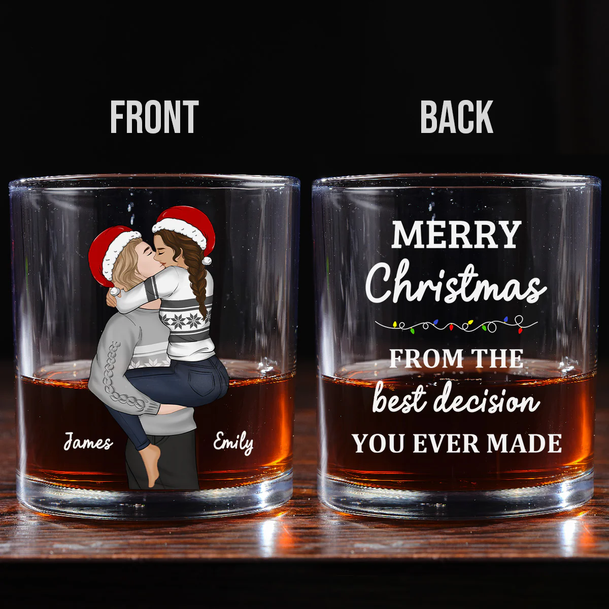 Best Decision - Personalized Custom Whiskey Glass - Image 3