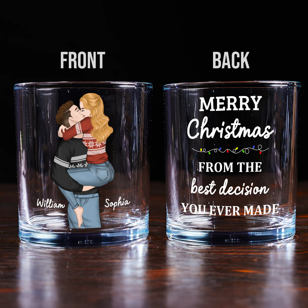 Best Decision - Personalized Custom Whiskey Glass - Image 4