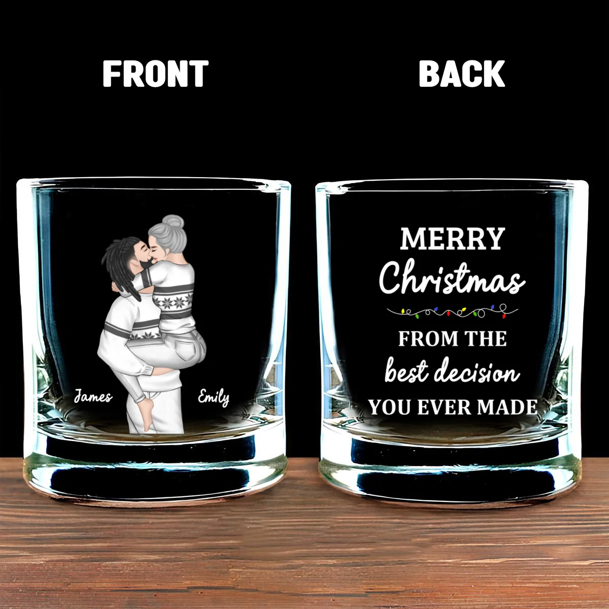 Best Decision - Personalized Custom Whiskey Glass - Image 6
