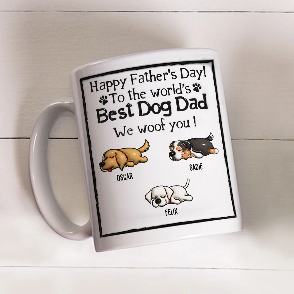 Best Dog Dad - Personalized Custom 3D Inflated Effect Mug - Image 2