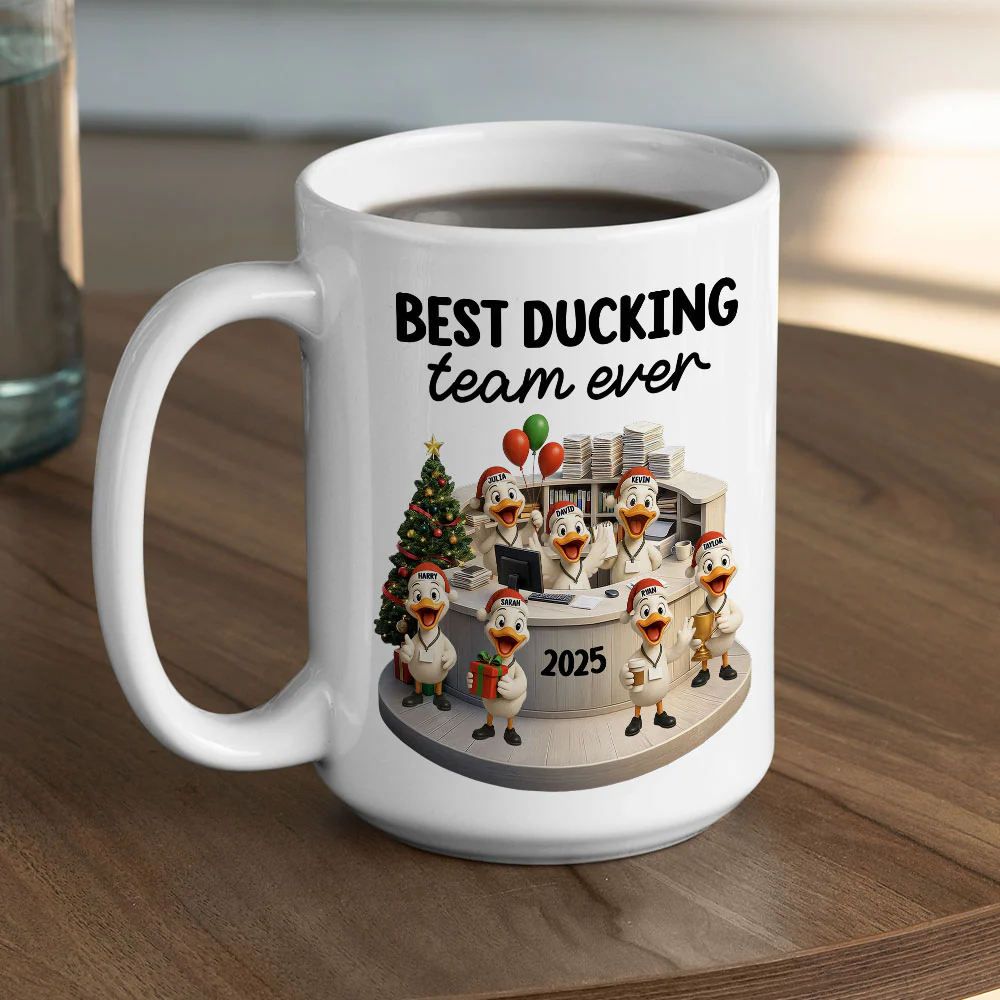 Best Ducking Team Ever - Personalized Custom Coffee Mug - Image 5