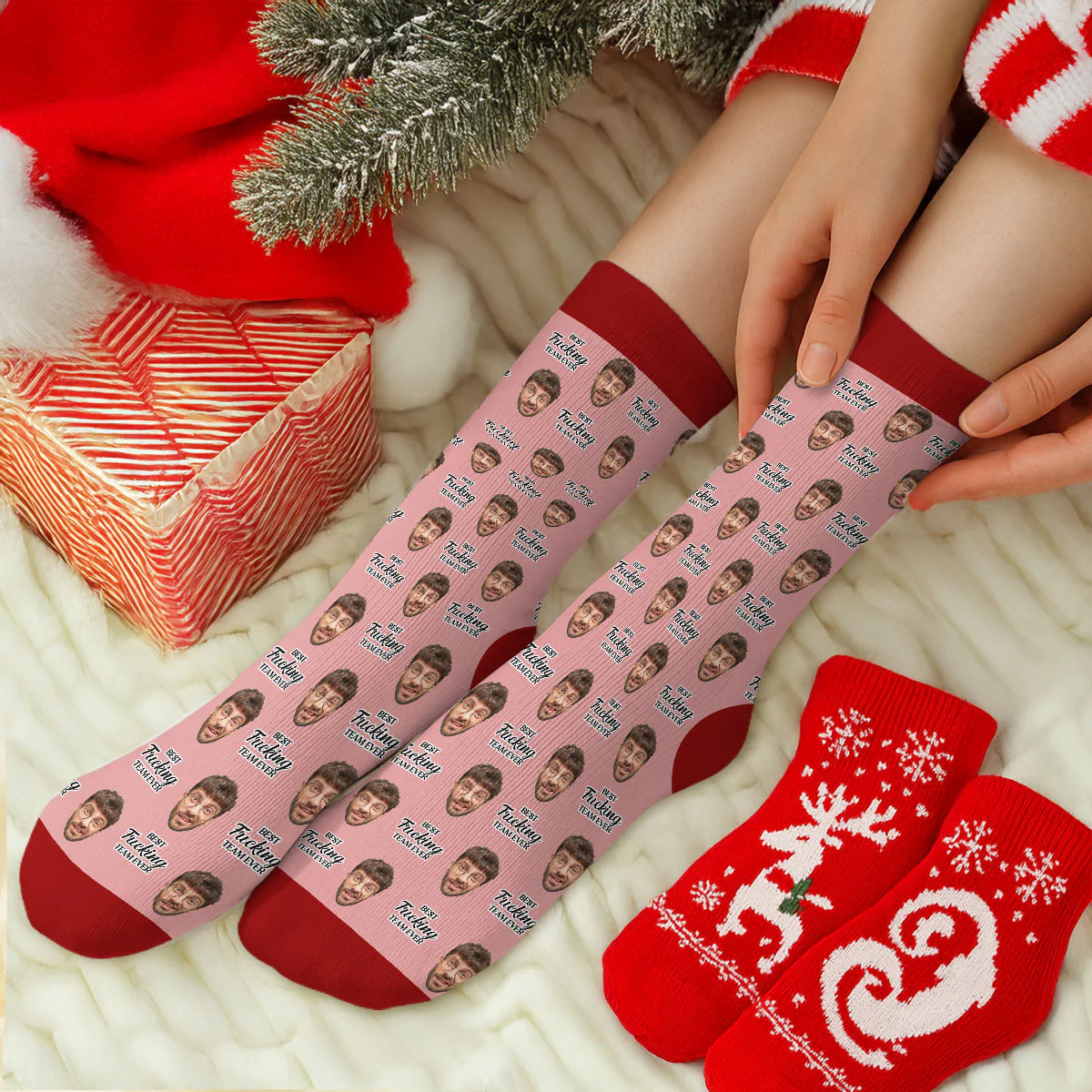 Best F Team Ever - Personalized Custom Crew Socks - Image 2