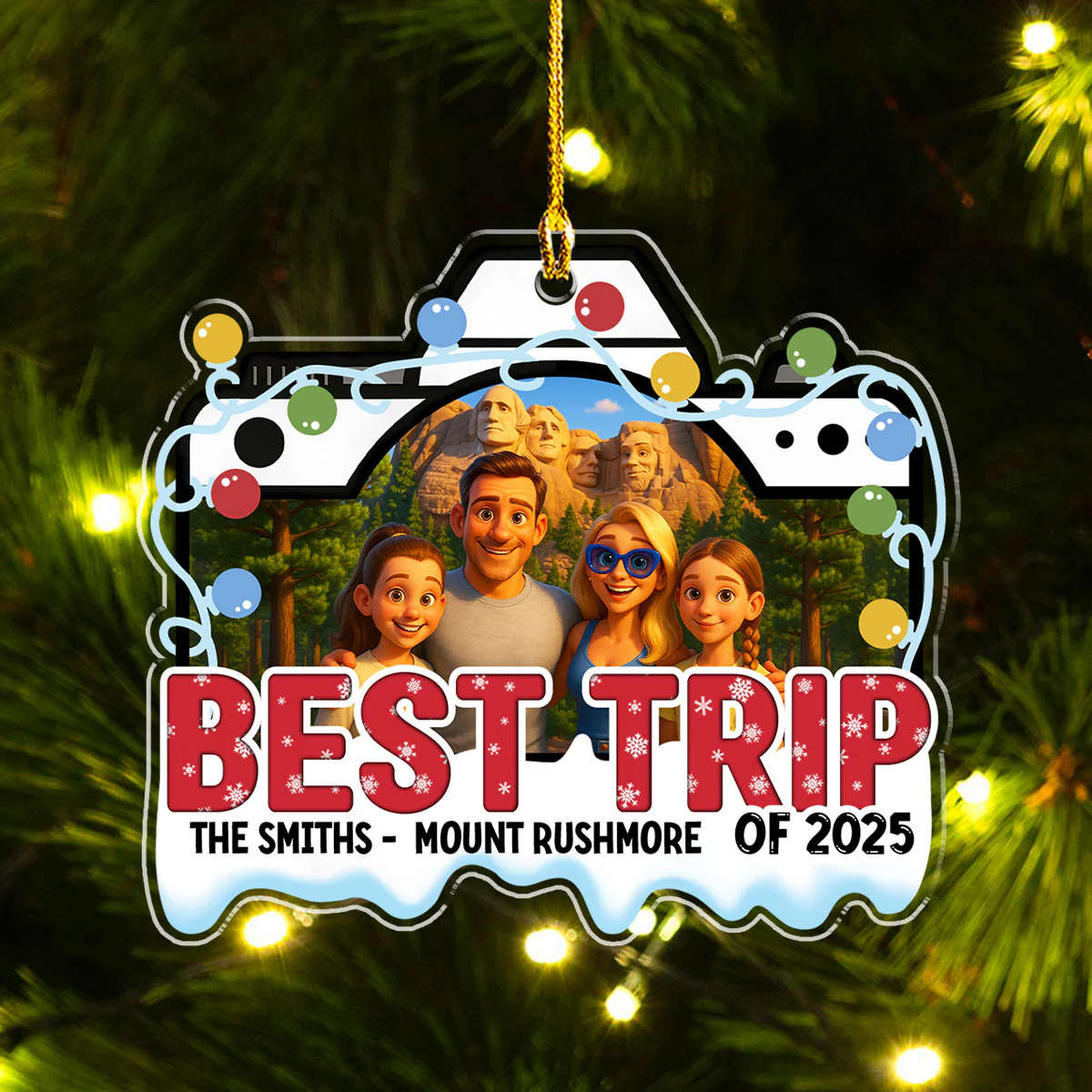Best Family Trip Ever - Personalized Custom Acrylic Ornament - Image 4