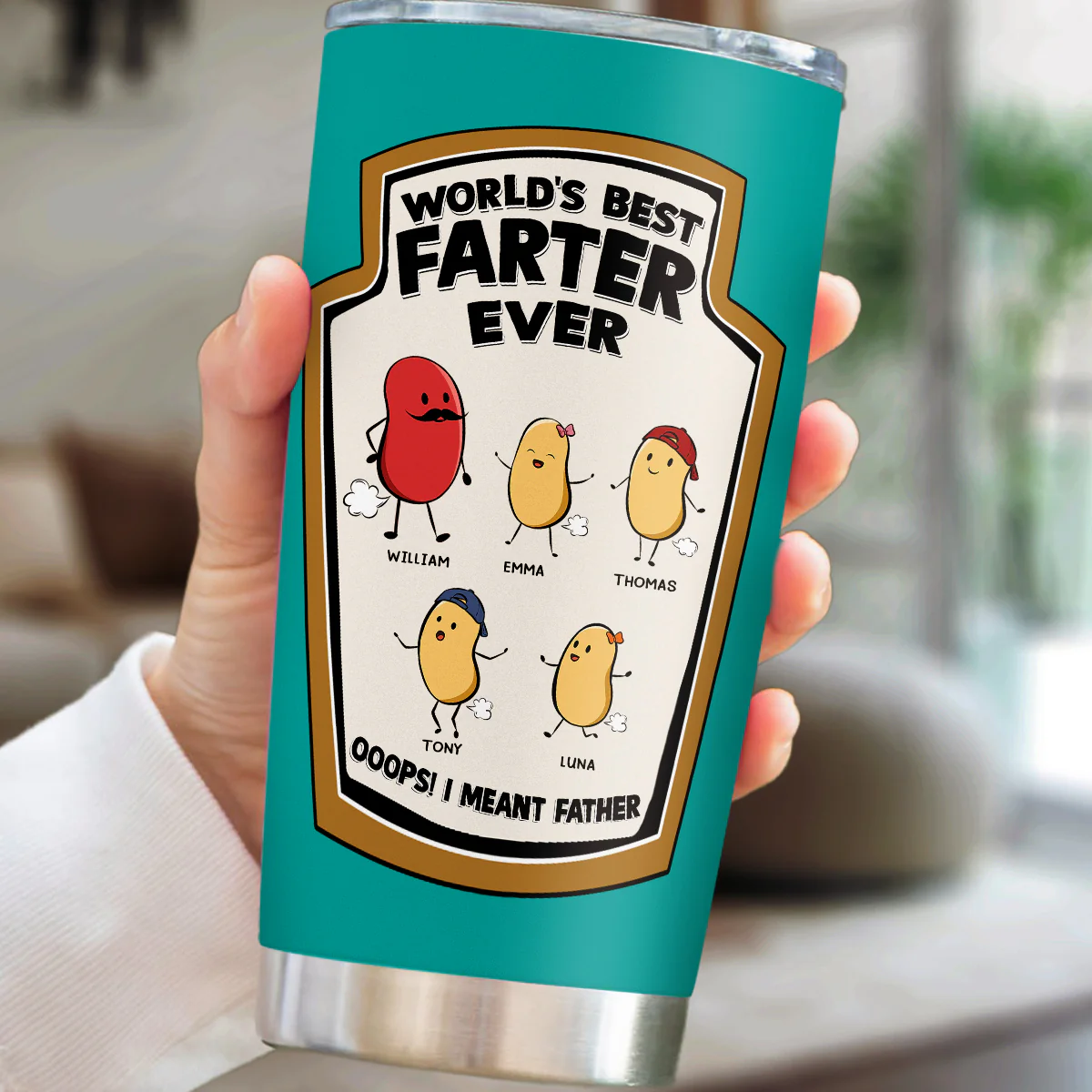 Best Farter Ever I Meant Father - Personalized Custom Tumbler - Image 2