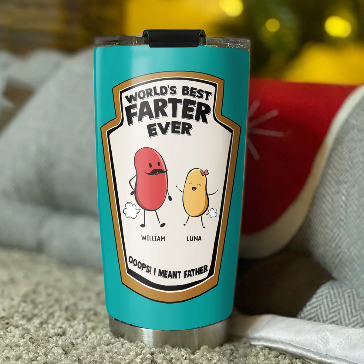 Best Farter Ever I Meant Father - Personalized Custom Tumbler - Image 3