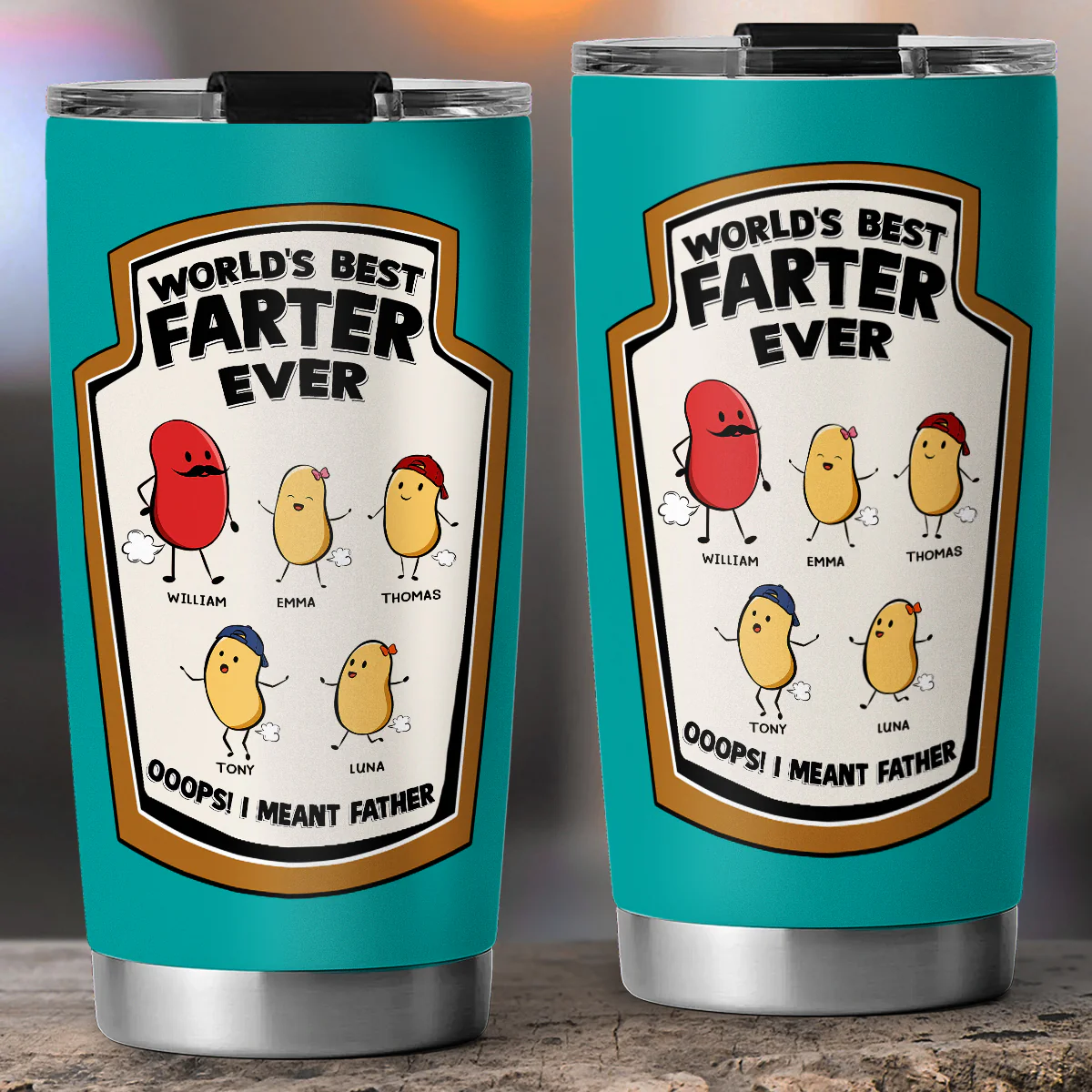 Best Farter Ever I Meant Father - Personalized Custom Tumbler - Image 5