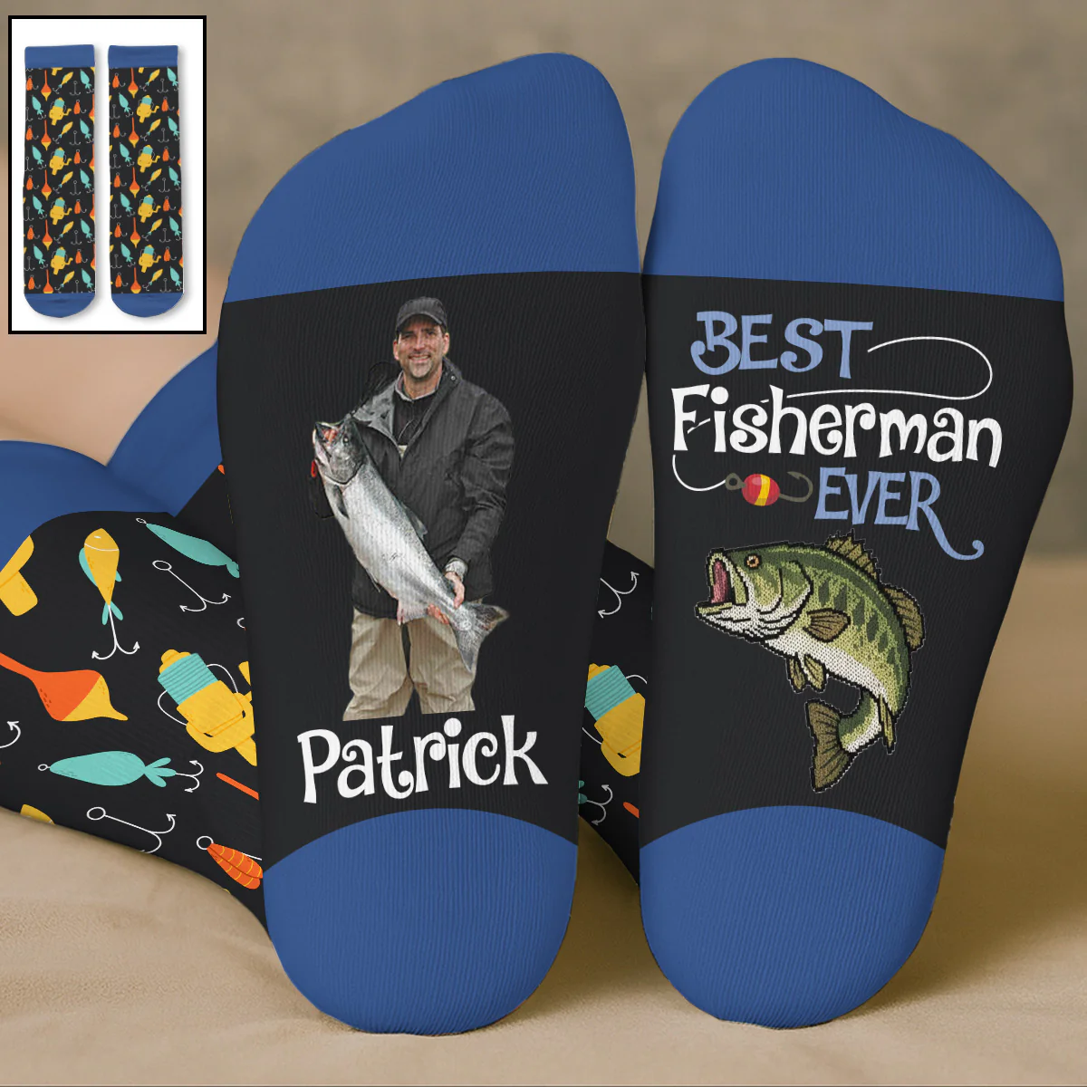 Best Fisherman Ever - Personalized Custom Crew Socks