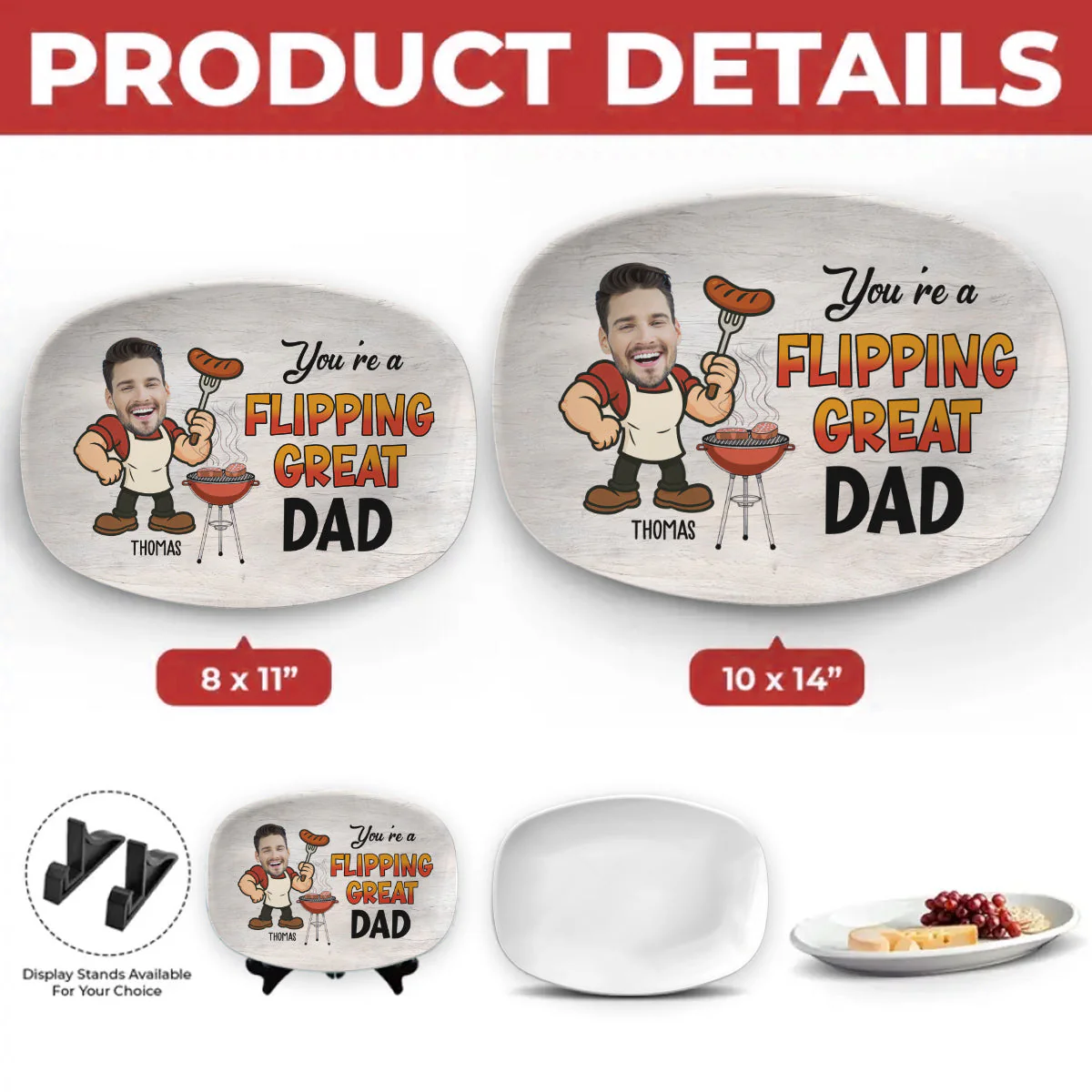Best Flipping Dad - Personalized Custom Platter - Image 4