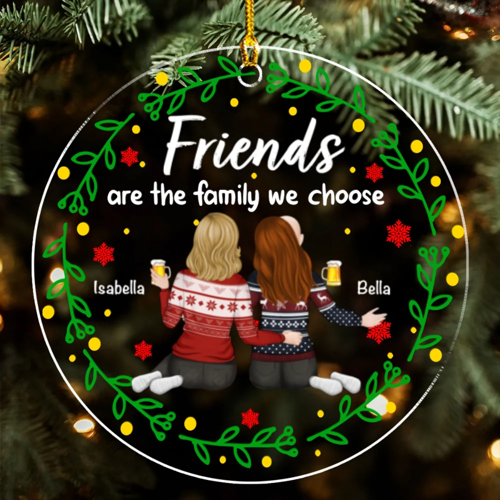 Friends Are The Family We Choose Ver 2 - Personalized Custom Acrylic Ornament - Image 5