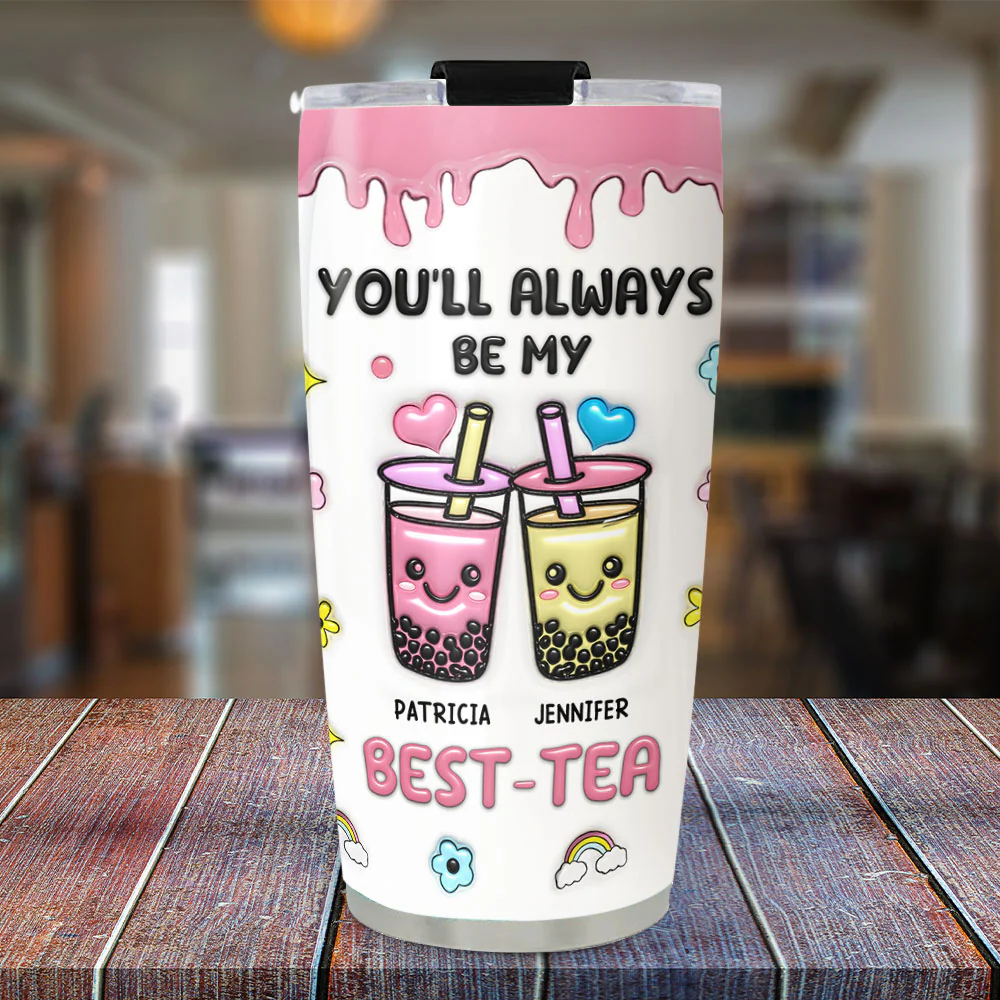 Best Friend Forever - Personalized Custom 3D Inflated Effect Tumbler - Image 3