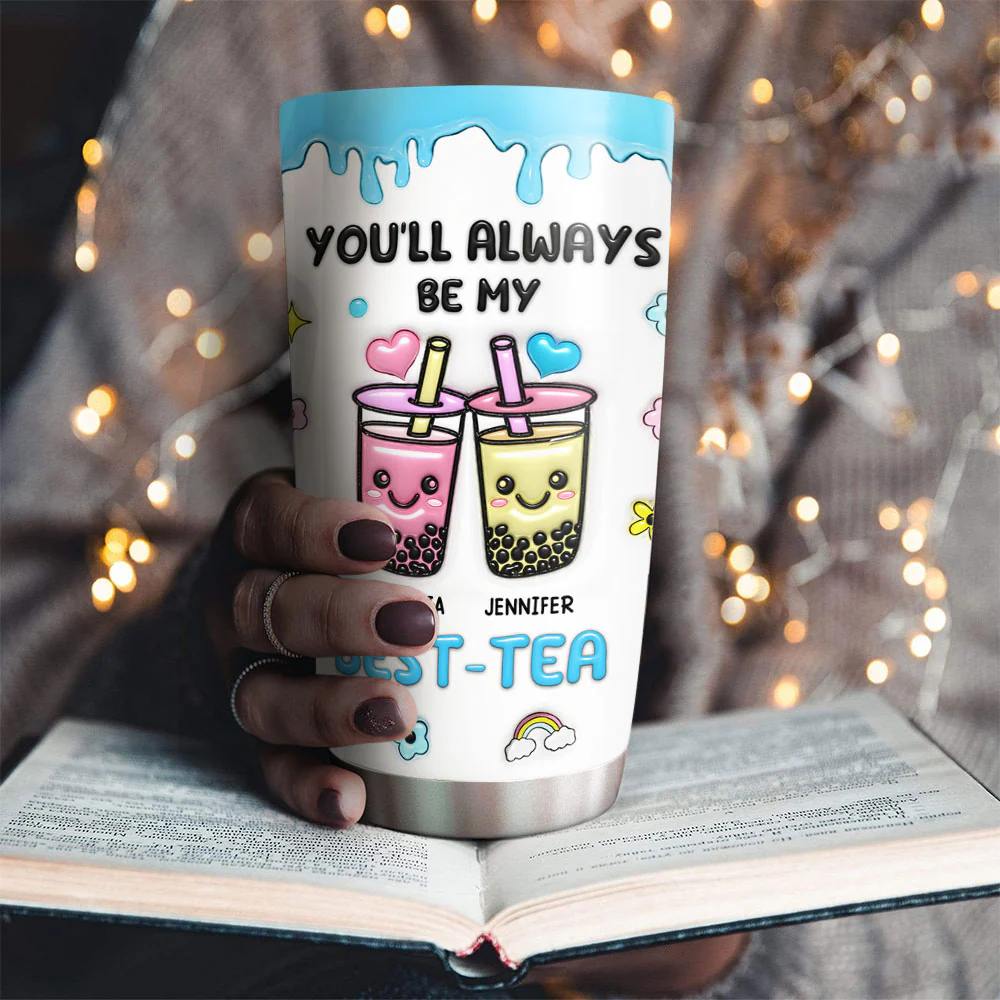 Best Friend Forever - Personalized Custom 3D Inflated Effect Tumbler - Image 4