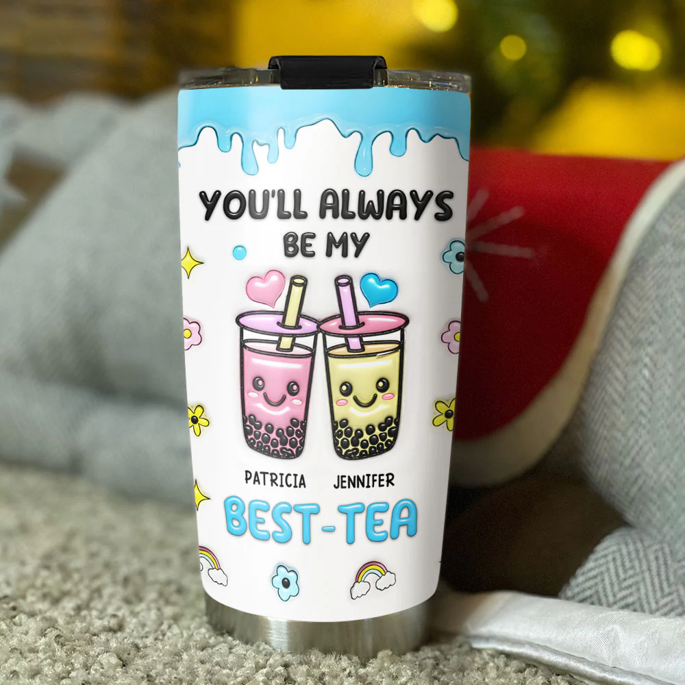 Best Friend Forever - Personalized Custom 3D Inflated Effect Tumbler - Image 5