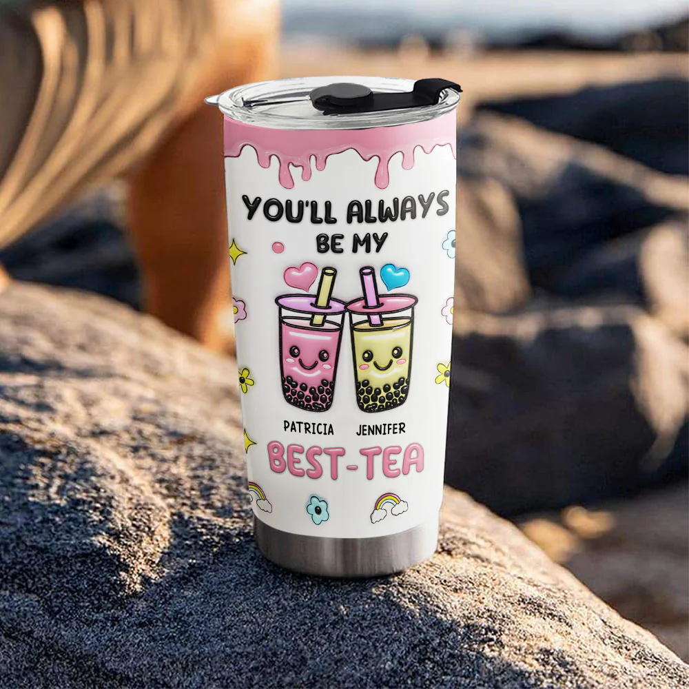 Best Friend Forever - Personalized Custom 3D Inflated Effect Tumbler - Image 6