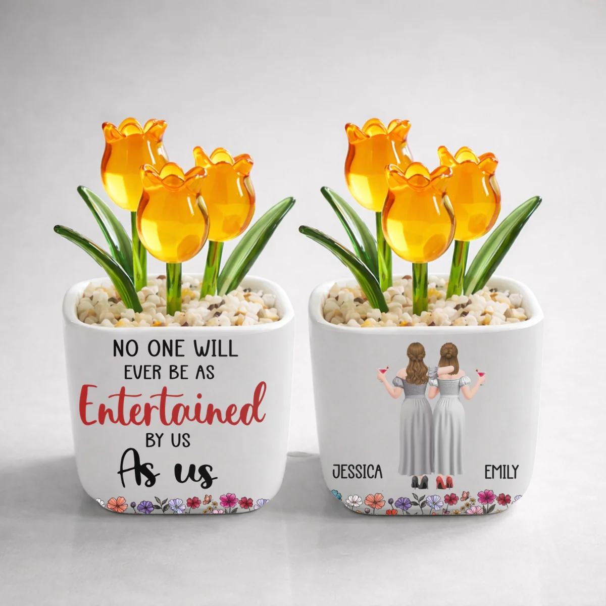 Best Friends Entertainment - Personalized Custom Glass Everlasting Tulips - Image 10