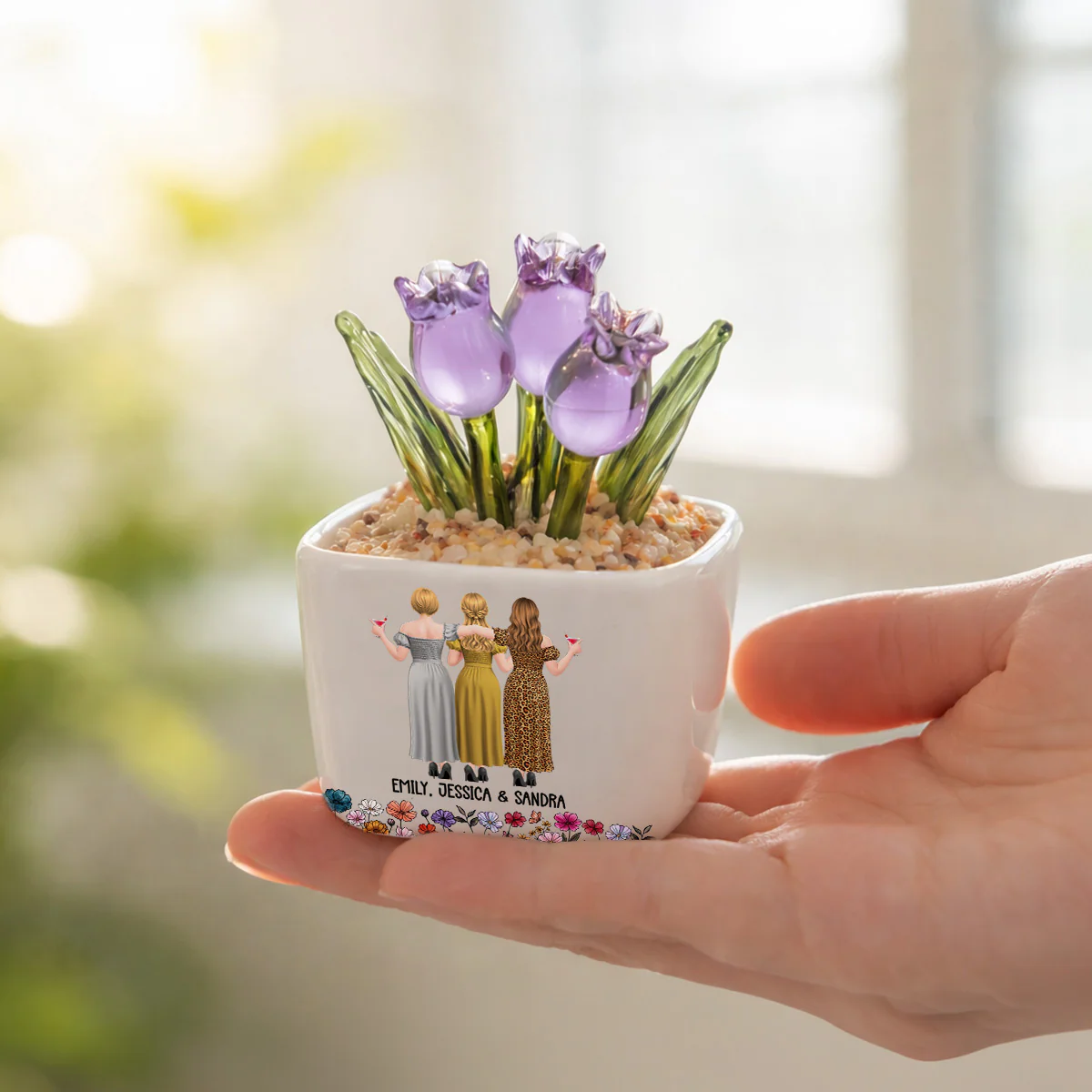Best Friends Entertainment - Personalized Custom Glass Everlasting Tulips - Image 5