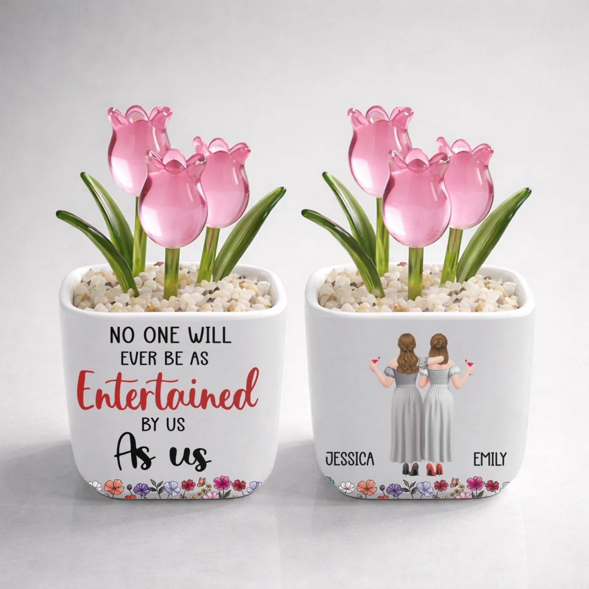 Best Friends Entertainment - Personalized Custom Glass Everlasting Tulips - Image 8