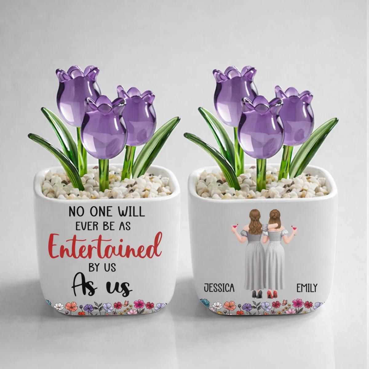 Best Friends Entertainment - Personalized Custom Glass Everlasting Tulips - Image 9