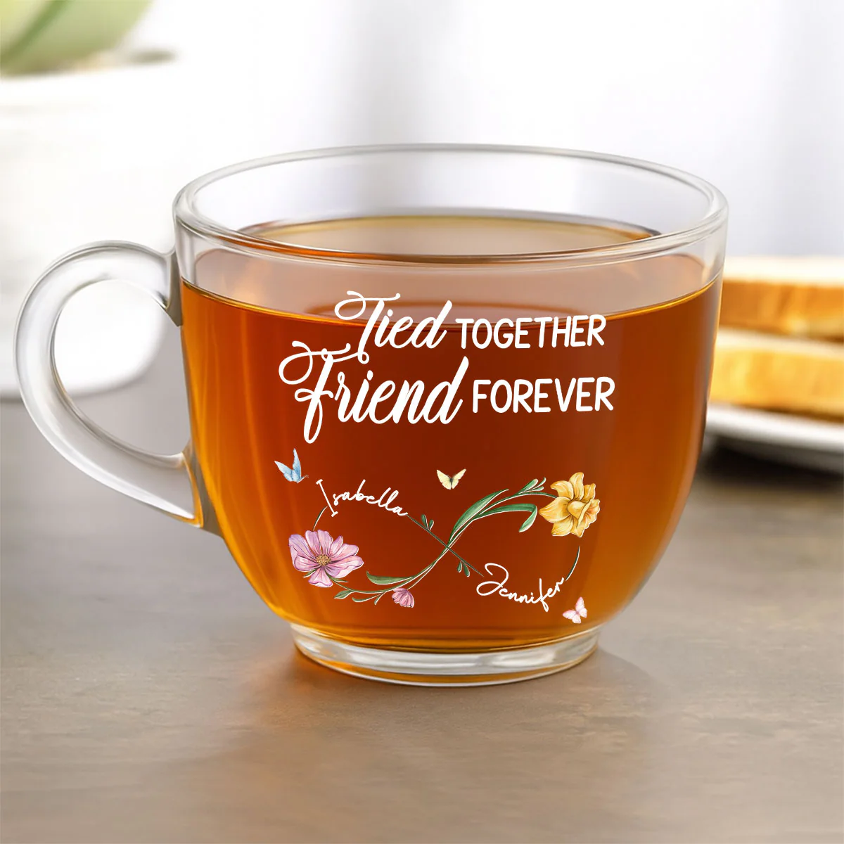 Best Friends Forever - Personalized Custom Glass Tea Cup