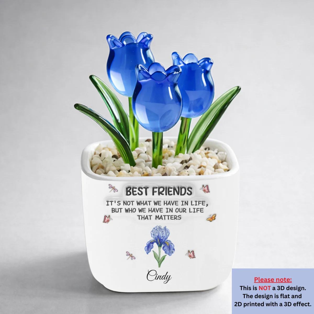 Best Friends - Personalized Custom  3D Inflated Effect Glass Everlasting Tulips - Image 7