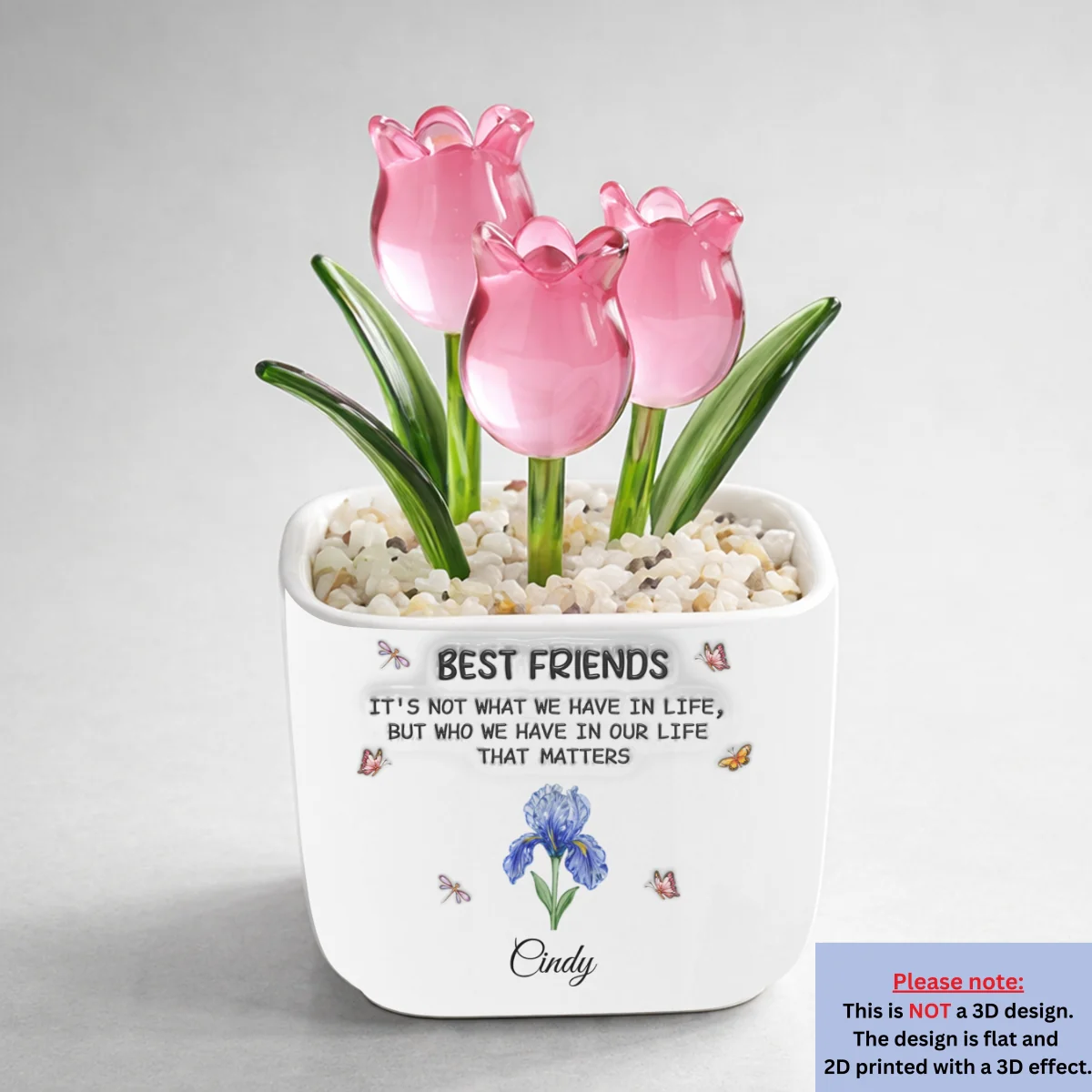 Best Friends - Personalized Custom  3D Inflated Effect Glass Everlasting Tulips - Image 8