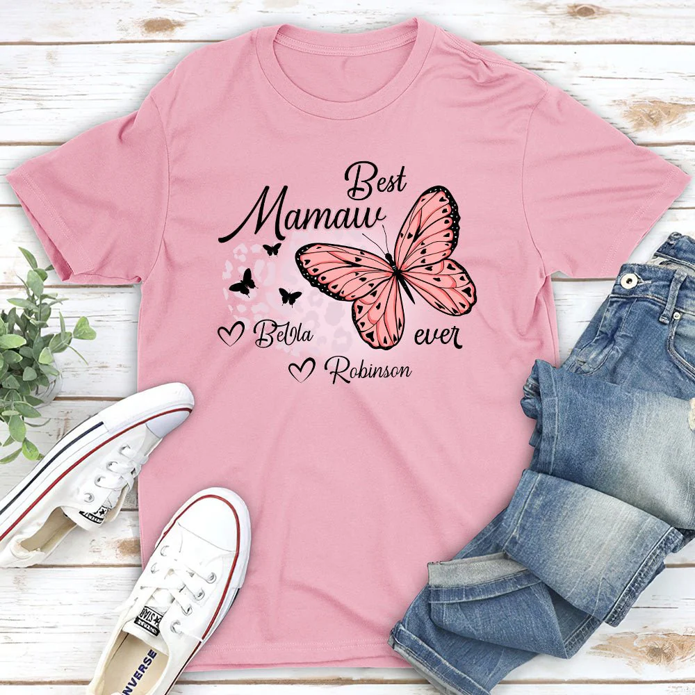 Best Grandma Ever Butterfly - Personalized Custom Unisex T-shirt - Image 3