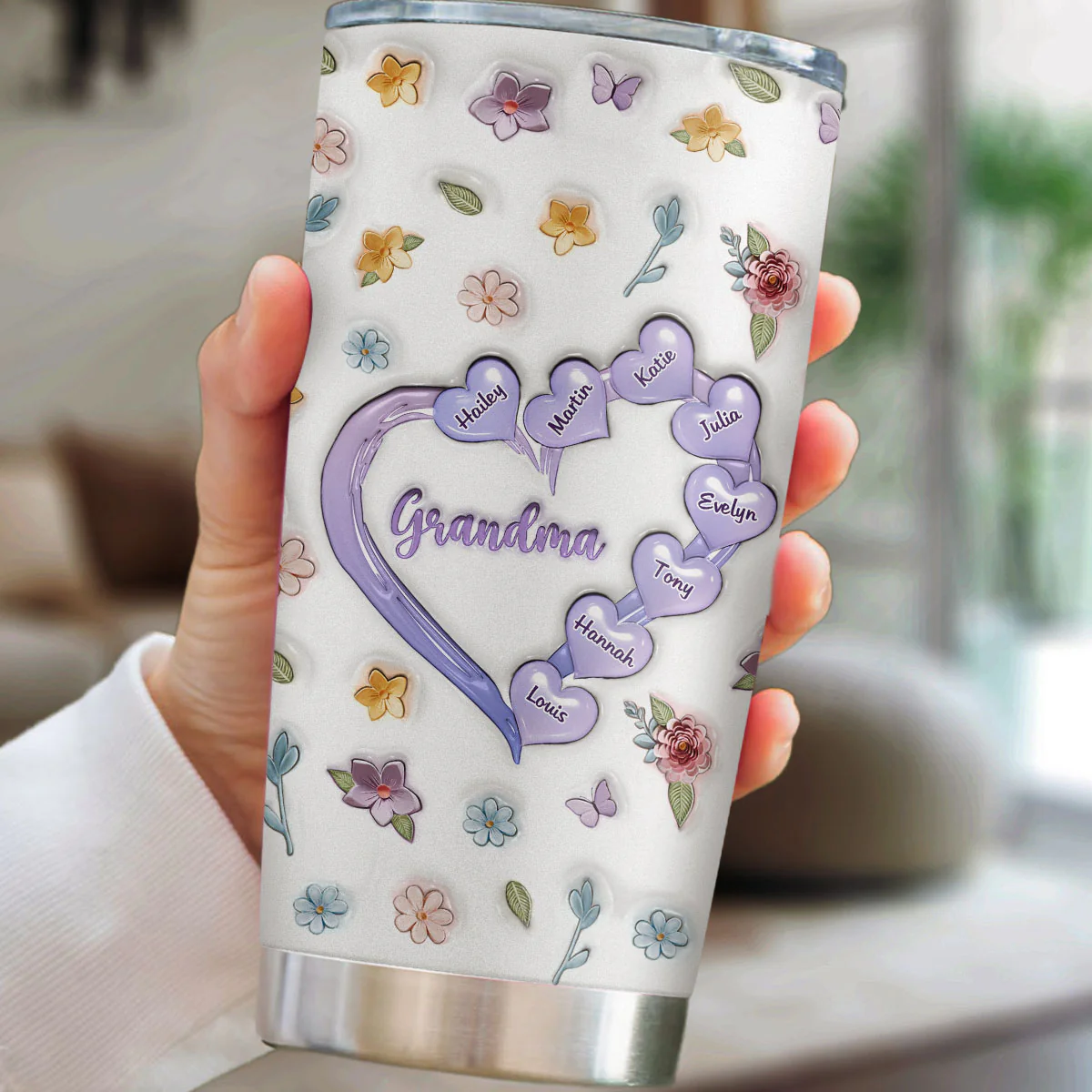 Best Grandma Ever - Personalized Custom 3D Inflated Effect Tumbler - Image 4