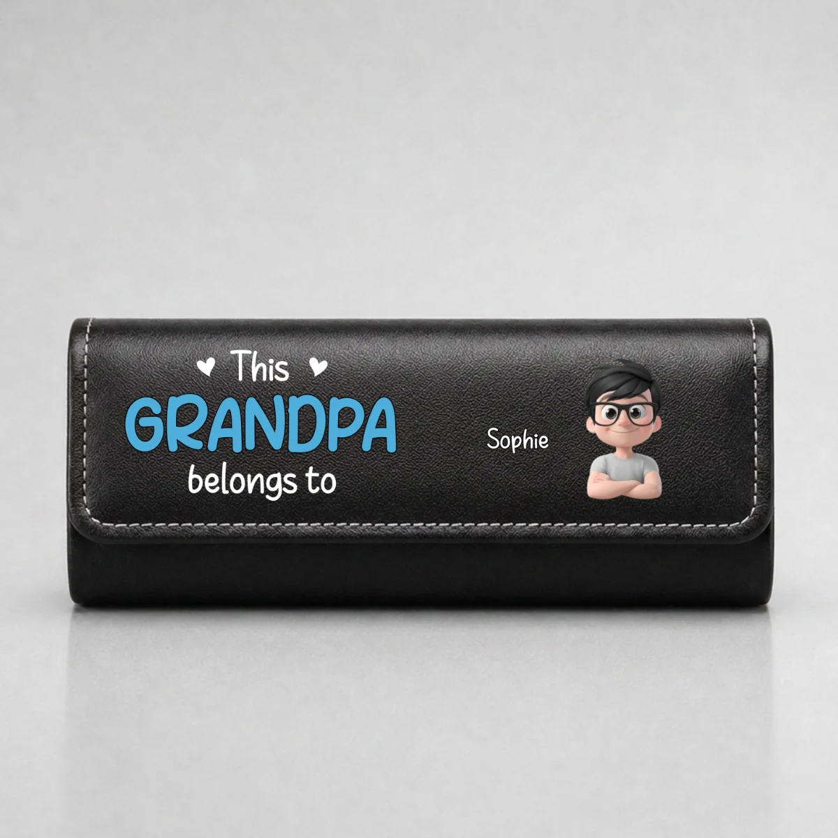 Best Grandpa Ever - Personalized Custom Leather Eyeglass Case - Image 7